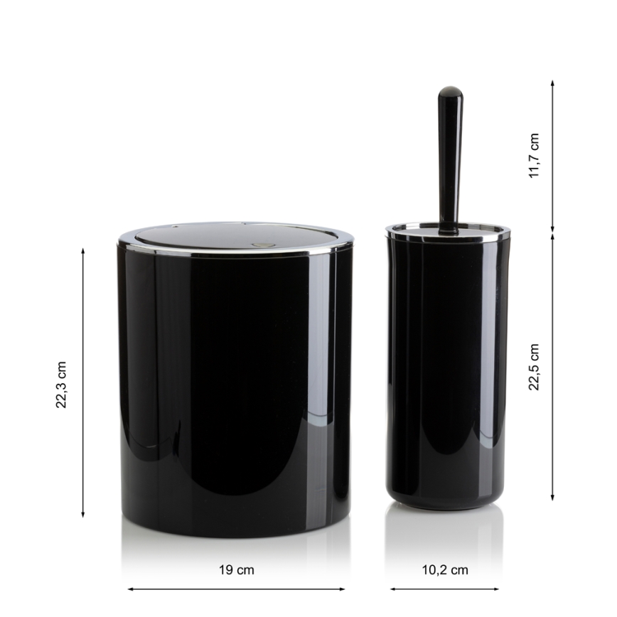 Juego de accesorios de baño CARMEN 5 pz negro/cromo brillante