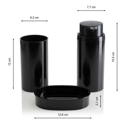 Juego de accesorios de baño CARMEN 5 pz negro