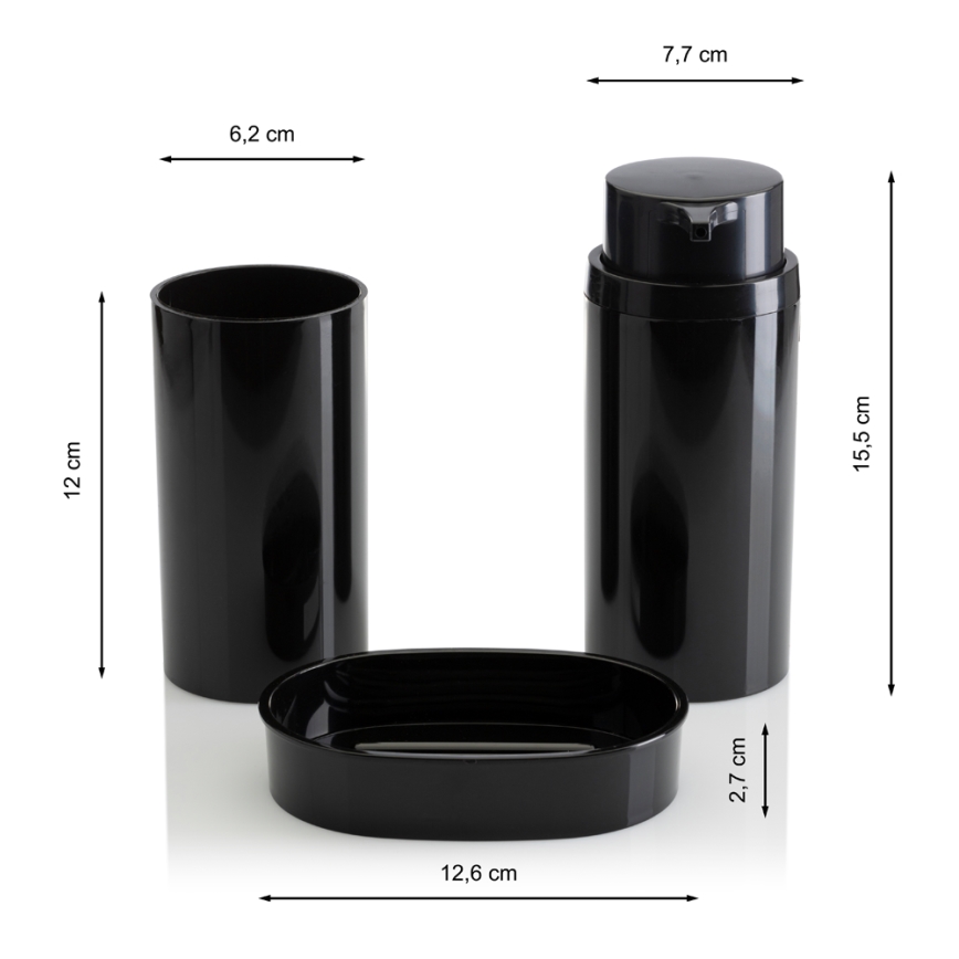 Juego de accesorios de baño CARMEN 5 pz negro