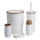 Juego de accesorios de baño CAROL 5 pz blanco/marrón