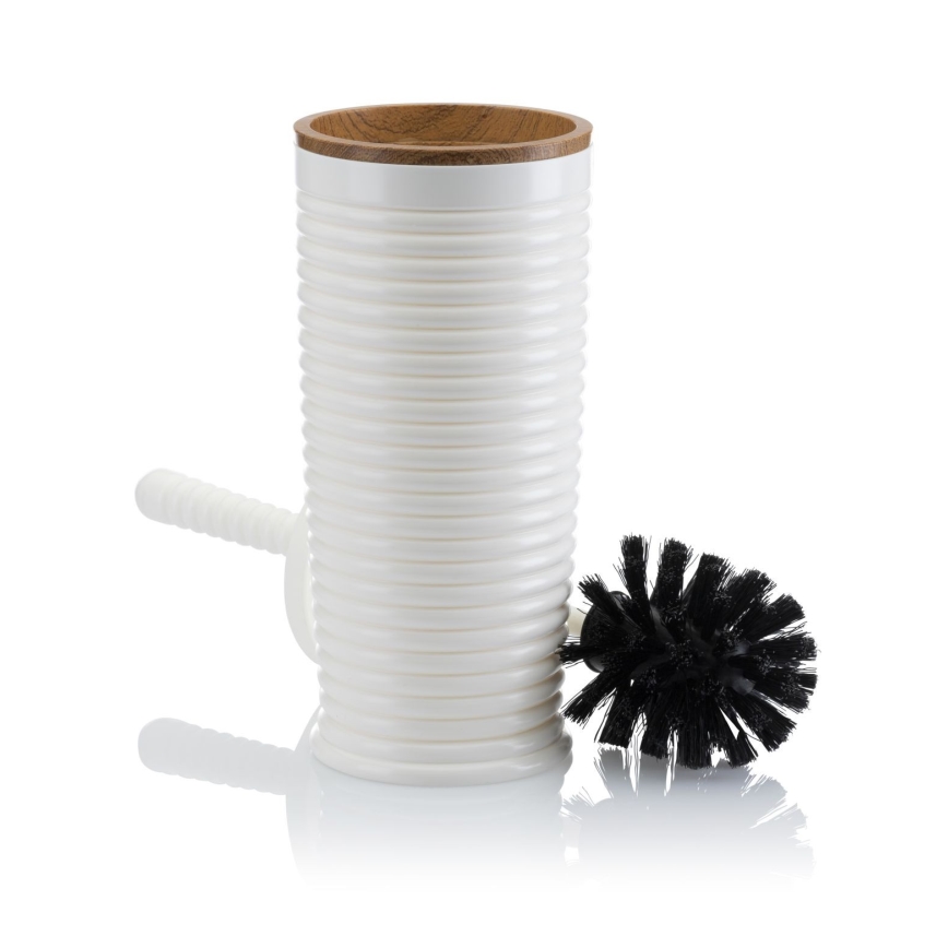 Juego de accesorios de baño CAROL 5 pz blanco/marrón