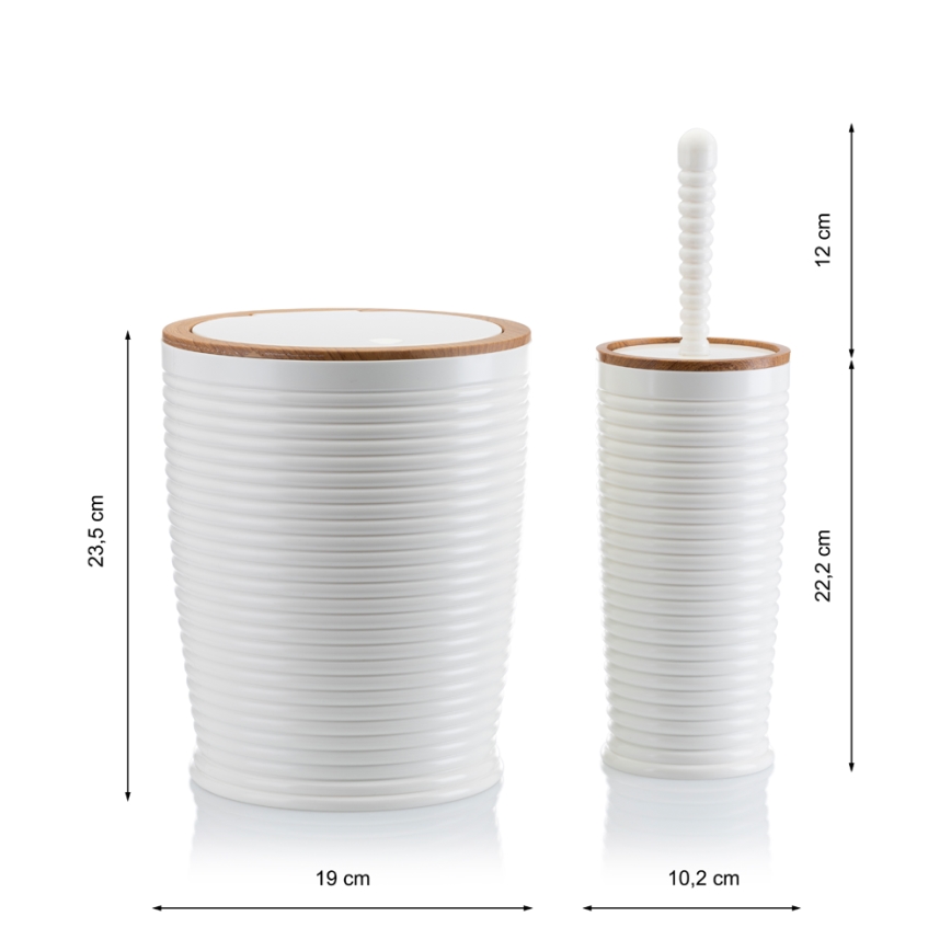 Juego de accesorios de baño CAROL 5 pz blanco/marrón