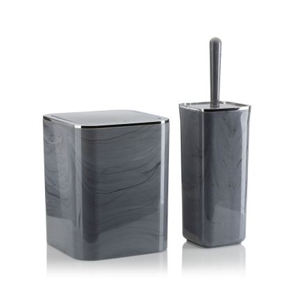 Juego de accesorios de baño GRIS 5 pz gris/cromo brillante