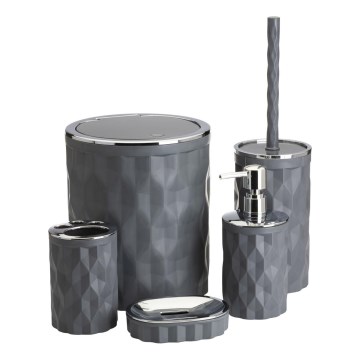 Juego de accesorios de baño REINA 5 pz antracita/cromo brillante