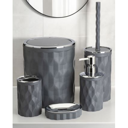 Juego de accesorios de baño REINA 5 pz antracita/cromo brillante