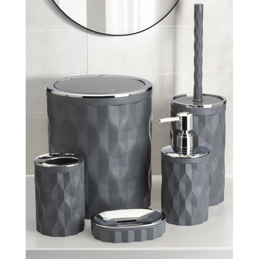 Juego de accesorios de baño REINA 5 pz antracita/cromo brillante
