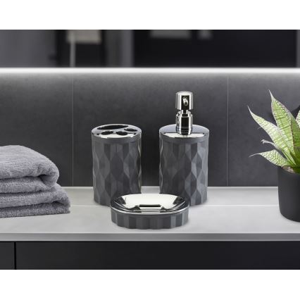 Juego de accesorios de baño REINA 5 pz antracita/cromo brillante