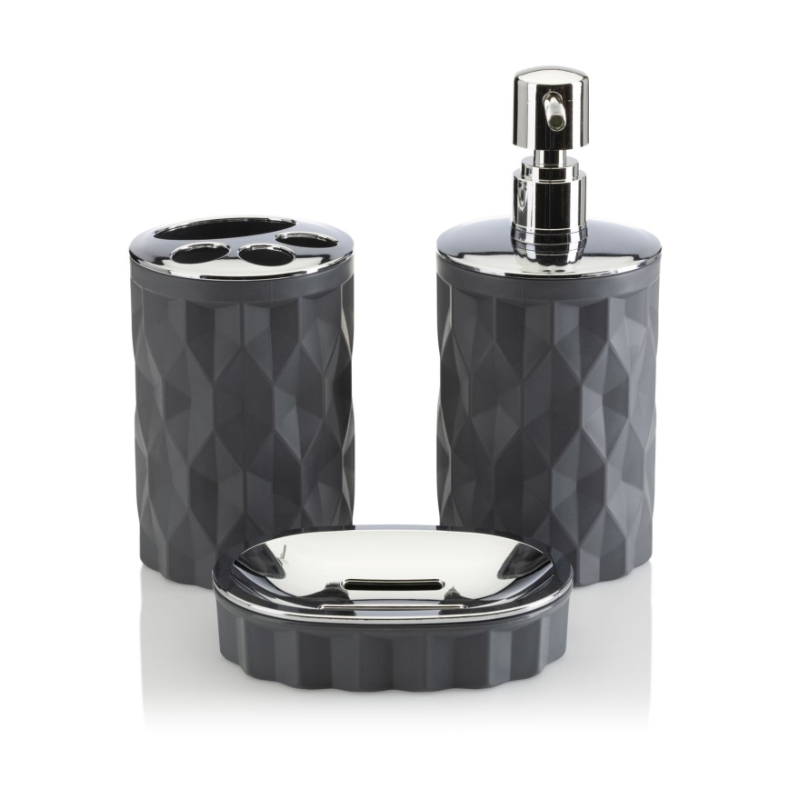 Juego de accesorios de baño REINA 5 pz antracita/cromo brillante
