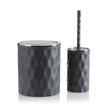 Juego de accesorios de baño REINA 5 pz antracita/cromo brillante