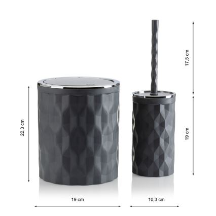 Juego de accesorios de baño REINA 5 pz antracita/cromo brillante