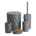 Juego de accesorios de baño REINA 5 pz antracita/marrón