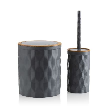 Juego de accesorios de baño REINA 5 pz antracita/marrón