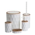 Juego de accesorios de baño REINA 5 pz blanco/marrón