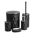 Juego de accesorios de baño REINA 5 pz negro/cromo brillante