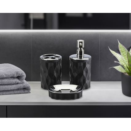 Juego de accesorios de baño REINA 5 pz negro/cromo brillante