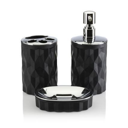 Juego de accesorios de baño REINA 5 pz negro/cromo brillante