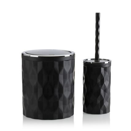 Juego de accesorios de baño REINA 5 pz negro/cromo brillante