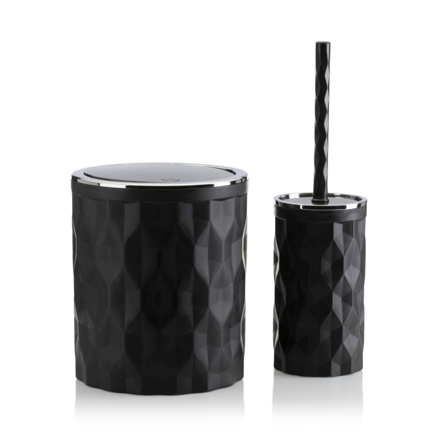Juego de accesorios de baño REINA 5 pz negro/cromo brillante