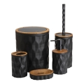 Juego de accesorios de baño REINA 5 pz negro/marrón