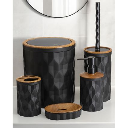 Juego de accesorios de baño REINA 5 pz negro/marrón