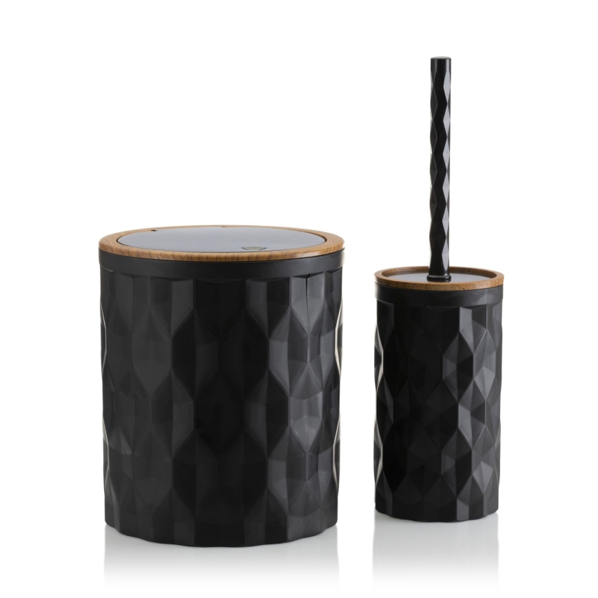 Juego de accesorios de baño REINA 5 pz negro/marrón