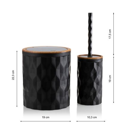 Juego de accesorios de baño REINA 5 pz negro/marrón