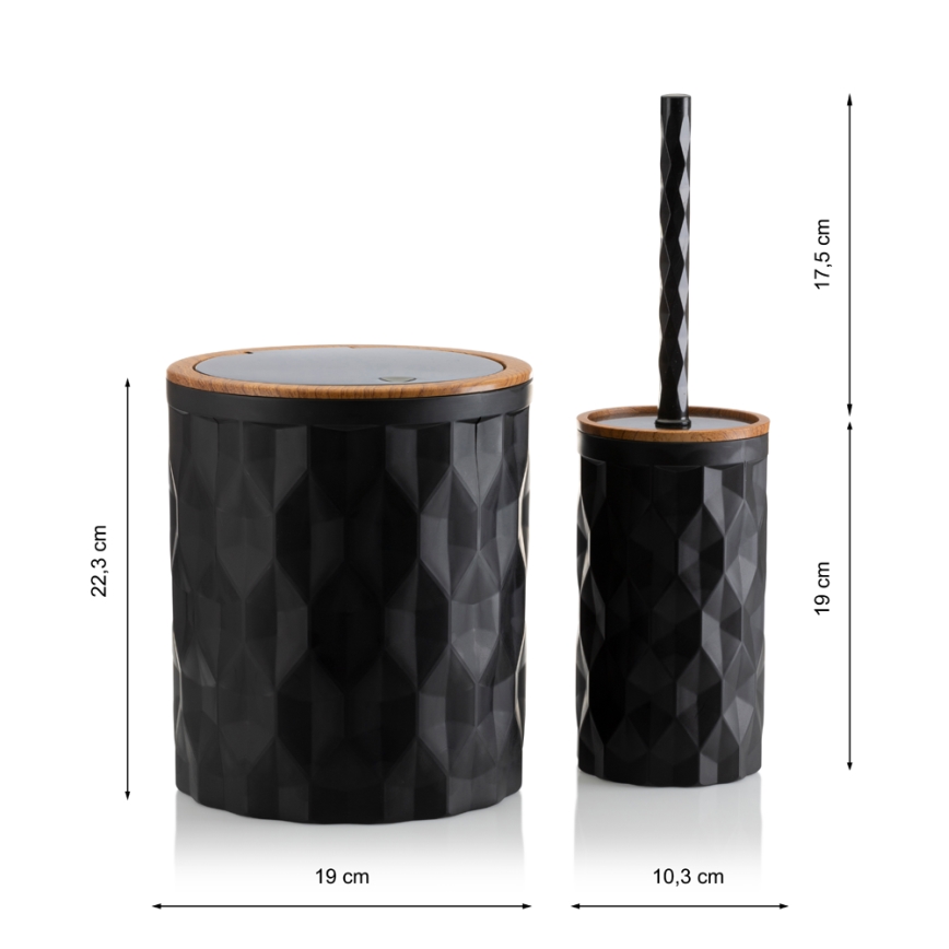 Juego de accesorios de baño REINA 5 pz negro/marrón