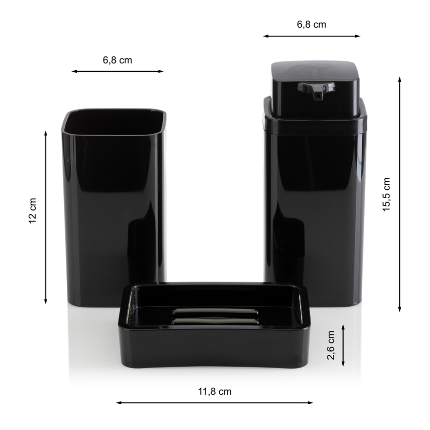 Juego de accesorios de baño SIERRA 5 pz negro