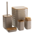 Juego de accesorios de baño WAVE 5 pz beige/marrón