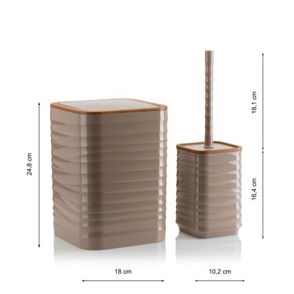 Juego de accesorios de baño WAVE 5 pz beige/marrón