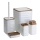 Juego de accesorios de baño WAVE 5 pz blanco/marrón