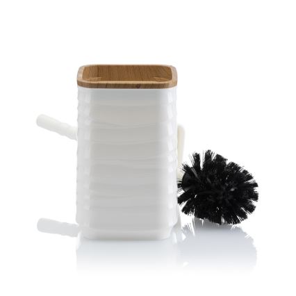 Juego de accesorios de baño WAVE 5 pz blanco/marrón