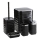 Juego de accesorios de baño WAVE 5 pz negro/cromo brillante