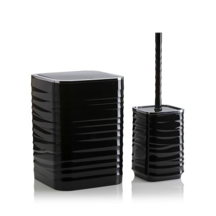 Juego de accesorios de baño WAVE 5 pz negro/cromo brillante