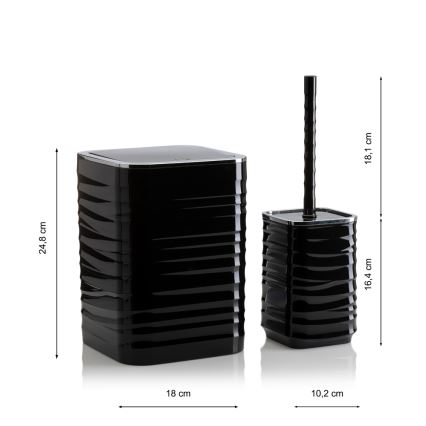 Juego de accesorios de baño WAVE 5 pz negro/cromo brillante