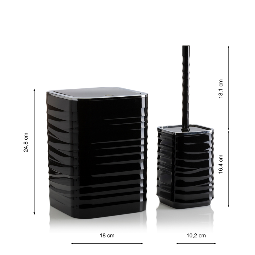 Juego de accesorios de baño WAVE 5 pz negro/cromo brillante