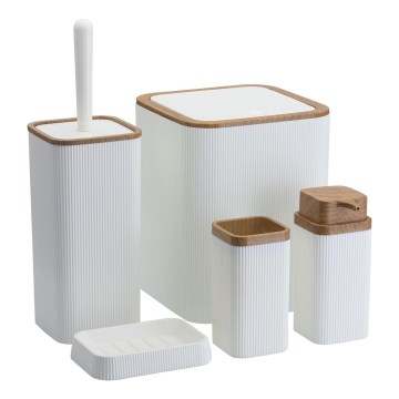 Juego de accesorios de baño ZOYA 5 pz blanco/marrón