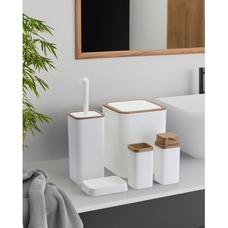 Juego de accesorios de baño ZOYA 5 pz blanco/marrón