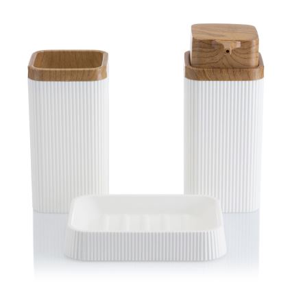 Juego de accesorios de baño ZOYA 5 pz blanco/marrón