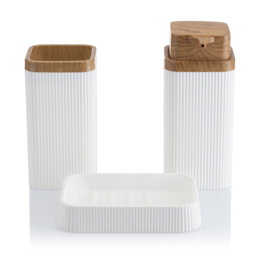 Juego de accesorios de baño ZOYA 5 pz blanco/marrón