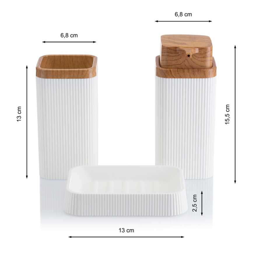 Juego de accesorios de baño ZOYA 5 pz blanco/marrón
