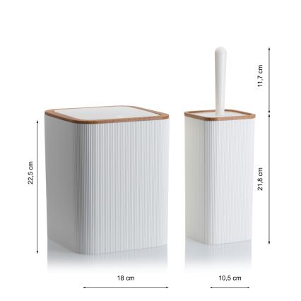 Juego de accesorios de baño ZOYA 5 pz blanco/marrón