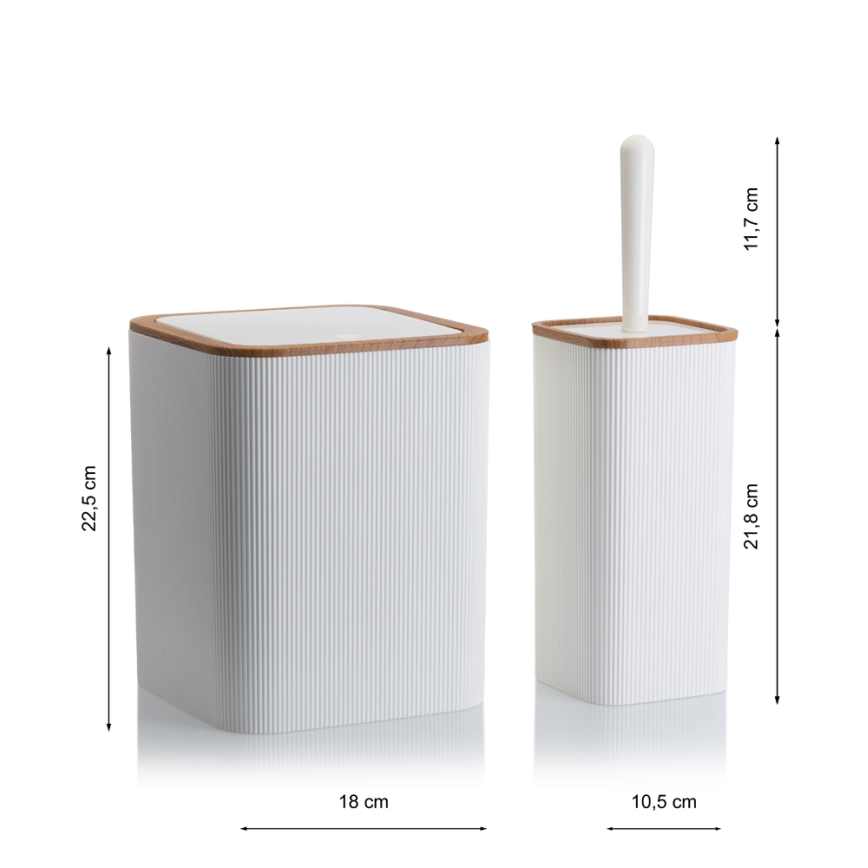 Juego de accesorios de baño ZOYA 5 pz blanco/marrón