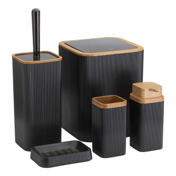 Juego de accesorios de baño ZOYA 5 pz negro/marrón