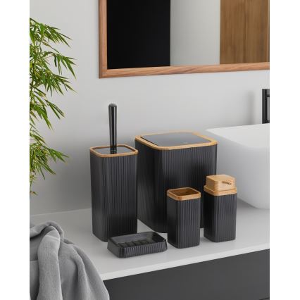 Juego de accesorios de baño ZOYA 5 pz negro/marrón