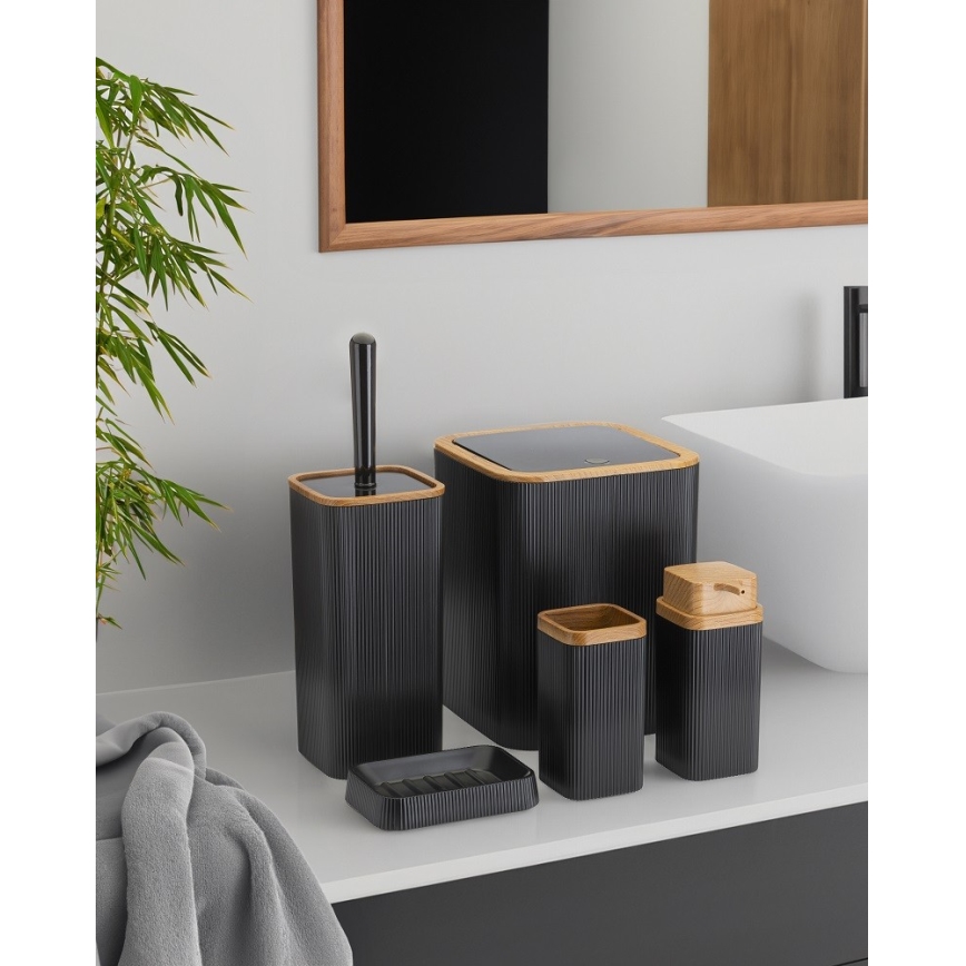 Juego de accesorios de baño ZOYA 5 pz negro/marrón