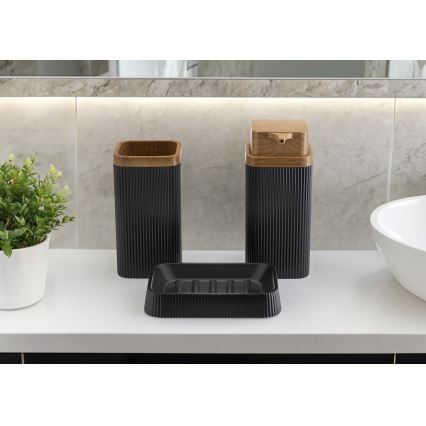 Juego de accesorios de baño ZOYA 5 pz negro/marrón