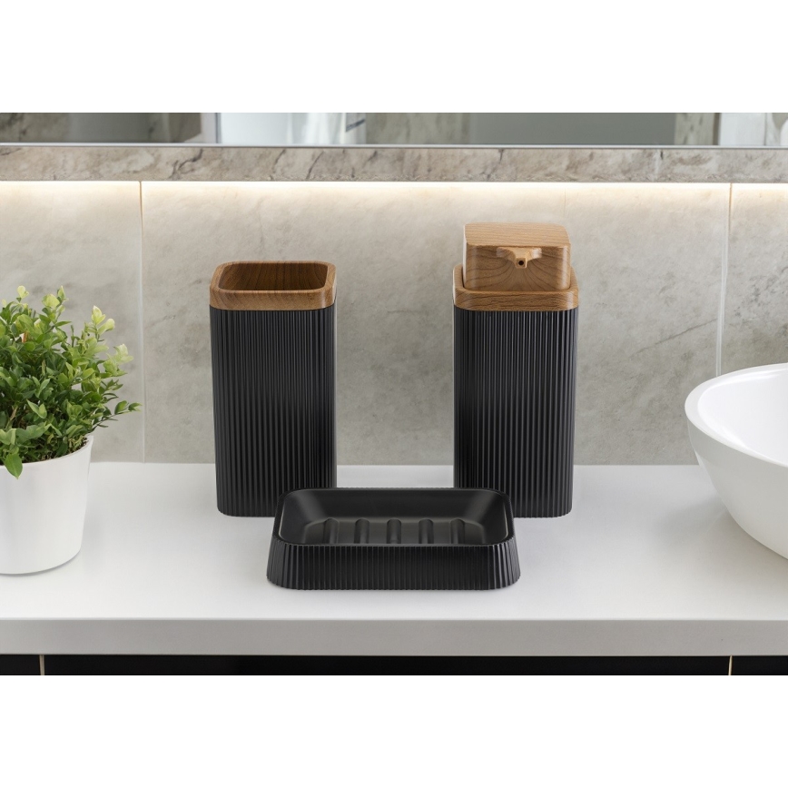Juego de accesorios de baño ZOYA 5 pz negro/marrón