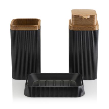 Juego de accesorios de baño ZOYA 5 pz negro/marrón