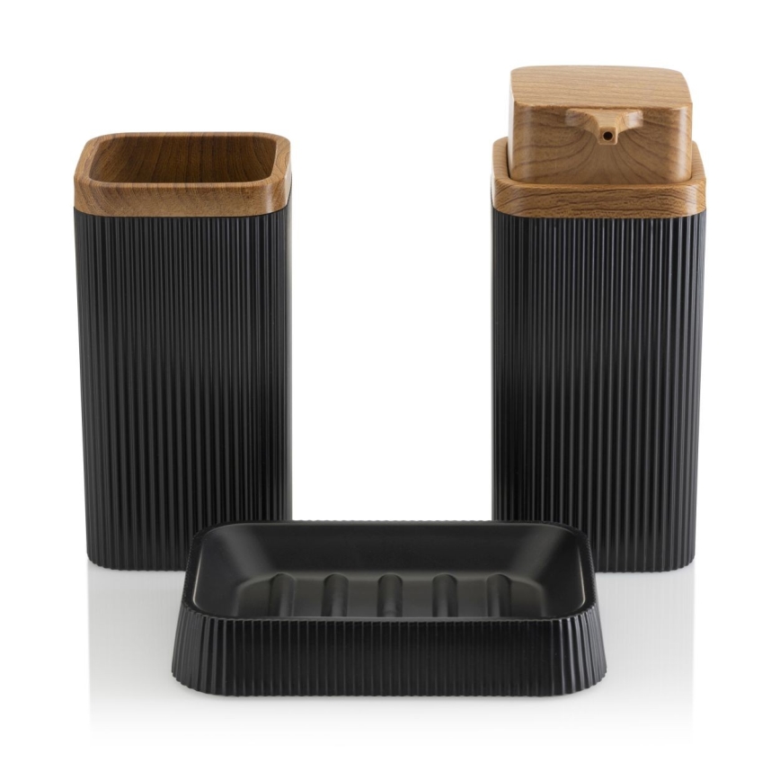 Juego de accesorios de baño ZOYA 5 pz negro/marrón